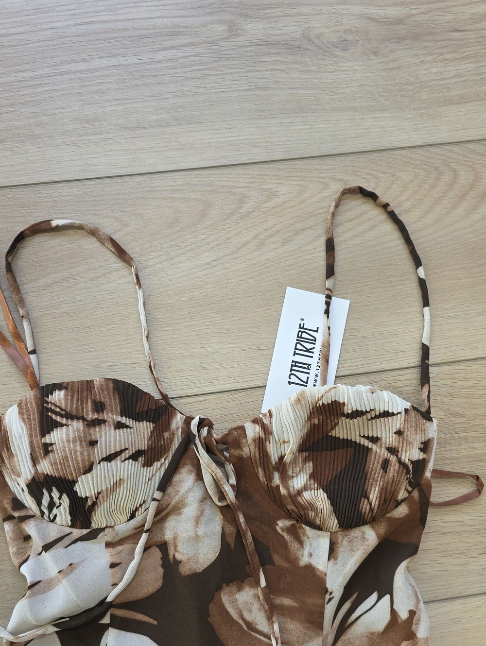 12th Tribe Belle Mocha Floral Mini Dress Size SS - Picture 5 of 14